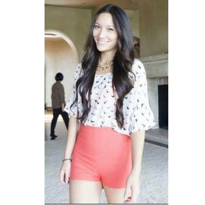 High wasted coral shorts